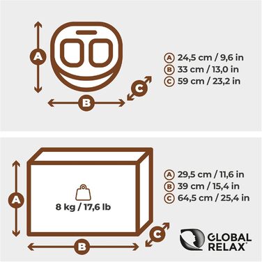 Електричний масажер для ніг GLOBAL RELAX VITALZEN SLIM з шиацу, розминанням і прогріванням – масажер для покращення кровообігу та зняття болю, інтуїтивна панель керування (Vitalzen Basic)