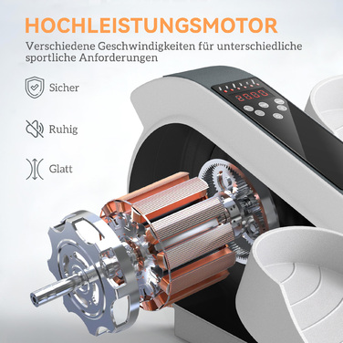 Спортивний велотренажер для дому SportNOW, міні-еліптичний тренажер з LCD-дисплеєм, пультом дистанційного керування, 10 регульованими рівнями швидкості, білий