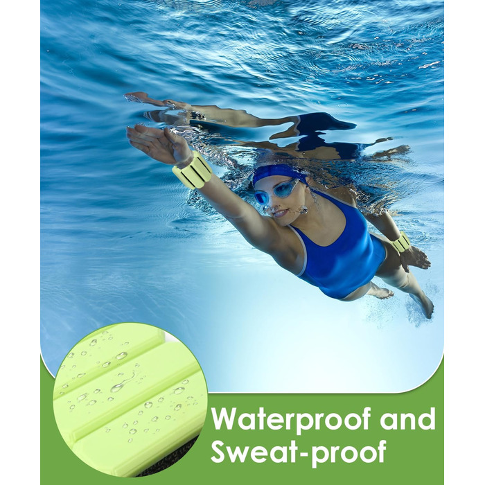 Регульовані вантажні манжети для зап'ястя (2 шт, по 0,45 кг), довговічні, портативні, для йоги, танців, пілатесу, кардіо, аеробіки, ходьби, зелені