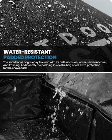 Чохол для сноуборду OutdoorMaster Gepolsterte з колесами - водонепроникний, для подорожей, 187 см