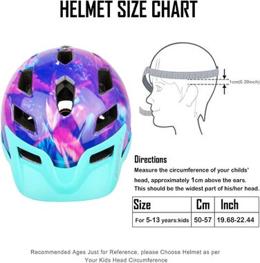 Дитячий велосипедний шолом Exclusky для хлопчиків та дівчаток, BMX, скейтбординг, регульований, 50-57 см (5-13 років), фіолетовий