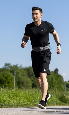 Пояс-сумка для телефону Fitgriff Laufgürtel – спортивний пояс для бігу, фітнесу (M-L, сірий)