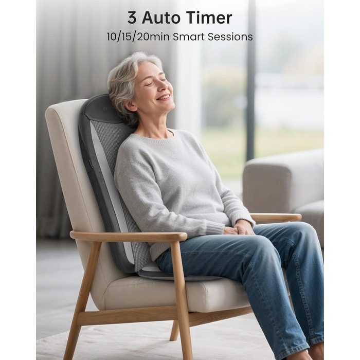 Масажне сидіння Comfier з функцією Shiatsu для шиї та спини, з підігрівом, для офісу та дому