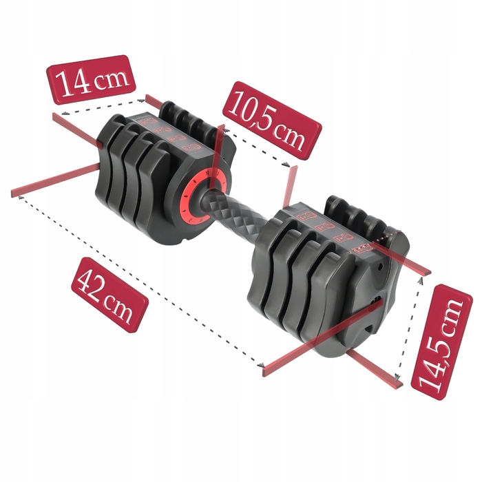 Регульовані чавунні гантелі Activ/Space 1 x 10 кг