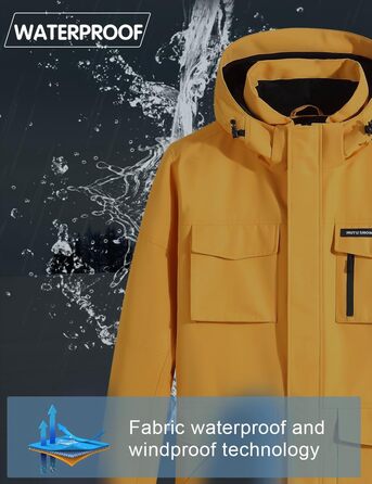 Сніговий костюм HOUZONIY для чоловіків, жовто-чорний, дихаючий, вітронепроникний, з капюшоном, для катання на лижах та сноуборді