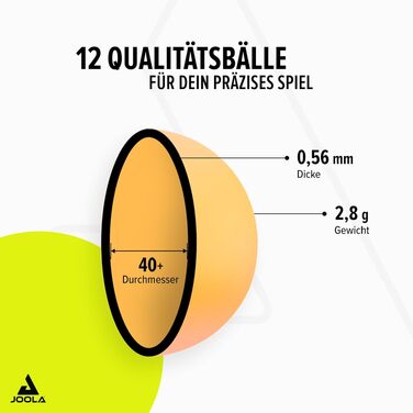Набір багатокольорових м'ячів для настільного тенісу JOOLA Spinball TT-Ball, 40 мм, унісекс