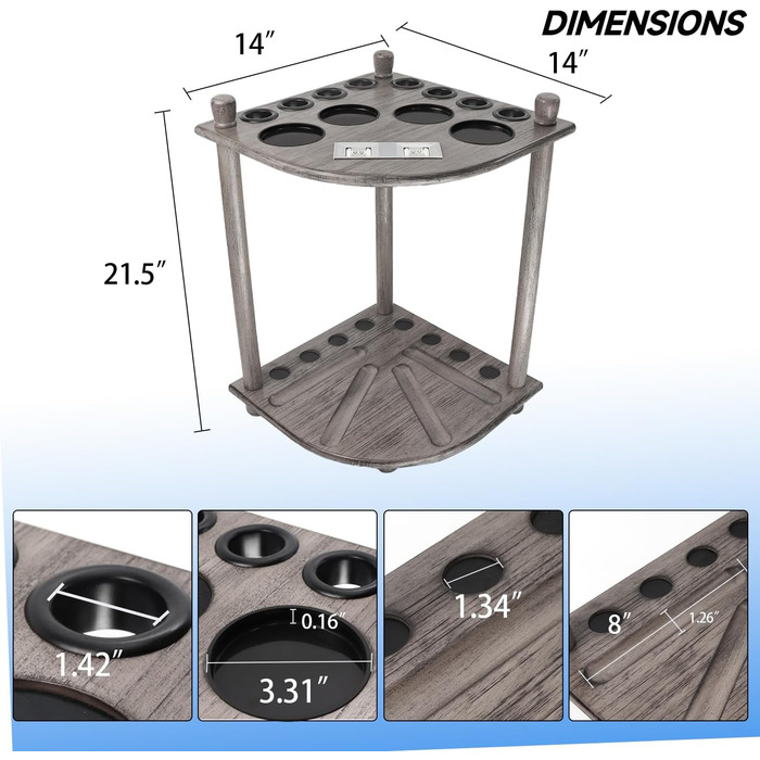 Стійка для більярдних київ GSE Games & Sports Expert Nur - 8 київ + аксесуари (сірий, щіткований)
