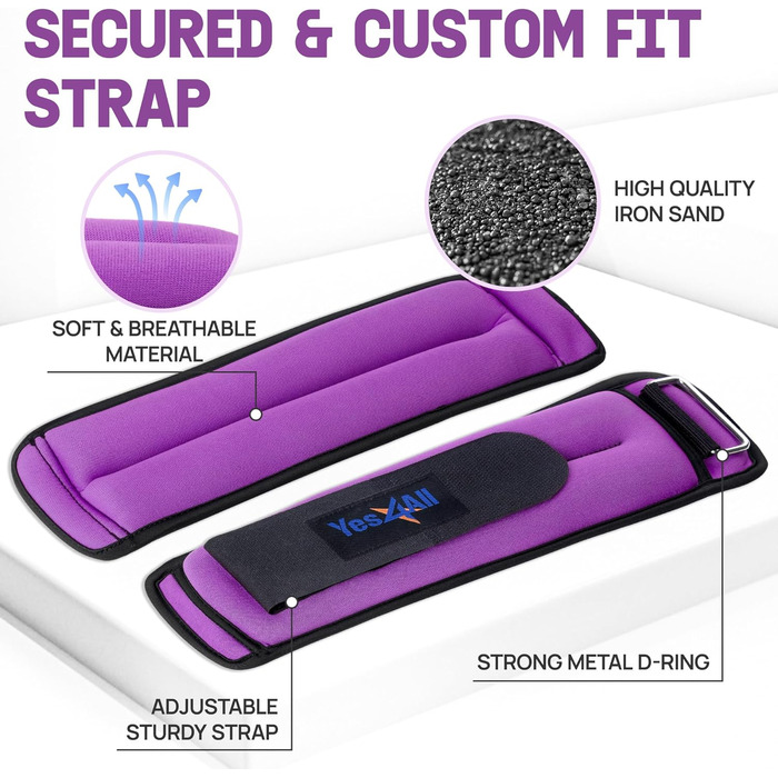 Набір манжет для ваги з неопрену Yes4All (0.9-4.5 кг) - унісекс для ходьби, калістеніки та ваги