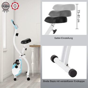 Велотренажер Ultrasport F-Bike 150/200, 8 рівнів навантаження, складаний, з LCD-дисплеєм, тримачем для планшета, сенсорами пульсу, для спортсменів і літніх людей