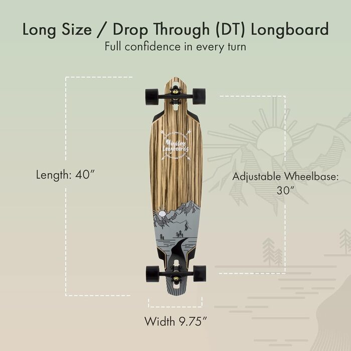 Лонгборд Mindless Lakota Dt IV для дорослих, багатобарвний, 9.75'', натуральний/чорний