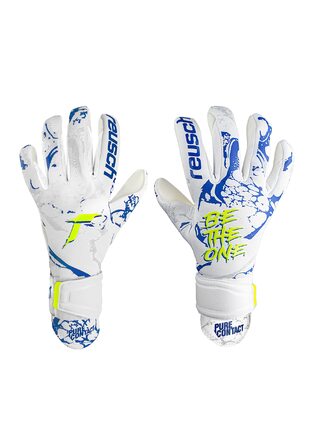 Воротарські рукавиці Reusch Pure Contact Silver Junior - дитячі, для футболу, універсальні (біло-сині)