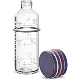 Мотиваційна пляшка для води 600 мл NAVIGATOR, з часом, для газованої води, BPA Free, лілова, ударостійка, герметична