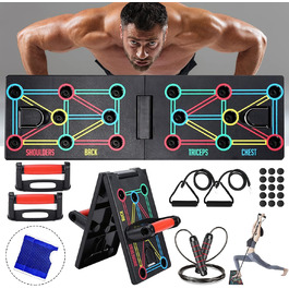 Дошка для віджимань AOUZEA Push Up Board 12-в-1: багатофункціональна, портативна, з захисними рукавичками та силіконовим килимком