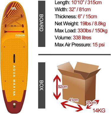 Надувна SUP-дошка Aqua Marina Fusion 2024, комплект для веслування