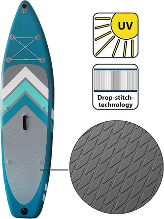 Надувна SUP-дошка ALPIDEX 305x76x15 см, до 150 кг, комплект: весло, плавці, насос, ремінець, сумка, ремонтний набір