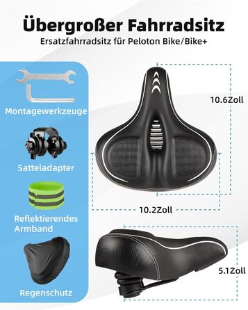 Зручний велосипедний сидіння з подвійною амортизацією, Memory Foam, для Peloton Bike, Mountain Bike, чоловіків та жінок, білий