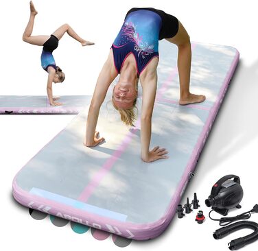 Apollo Air Mat Pro – надувний гімнастичний мат для дорослих і дітей, довжина 3 м і 4 м, для дому та вулиці, тумблінг-мат, фірмовий надувний мат Apollo