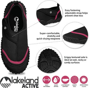 Активні водяні черевики для хлопчиків Lakeland Seathwaite з легкою застібкою (26 EU, чорний рожевий)