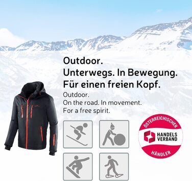 Чоловіча лижна куртка Black Crevice: чорний/червоний, водонепроникна, з капюшоном