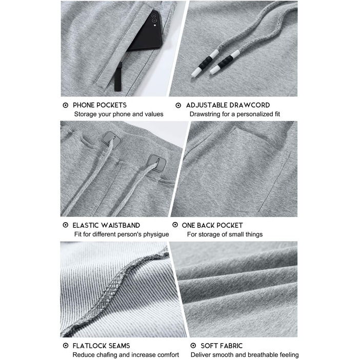 Шорти чоловічі спортивні, для бігу та фітнесу, 2 шт. в наборі (чорний/світло-сірий)