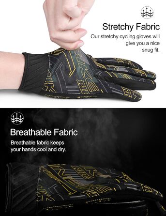 Велосипедні рукавички INBIKE для чоловіків, бігові рукавички, ударостійкі, еластичні, світловідбиваючі, дихаючі (жовті, XXL)