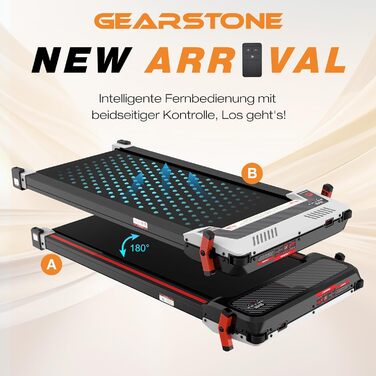 Бігова доріжка GEARSTONE 7 в 1 для дому та офісу з нахилом 6%, підстільна, з масажем стоп, подвійне керування, сіра