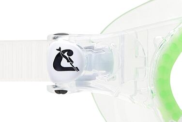 Маска для плавання CRESSI Mini Cobra Junior (7-15 років) - прозора/лайм. Антифог, антиподряпин, UV-захист, силікон, мікрорегульовані застібки для басейну та моря
