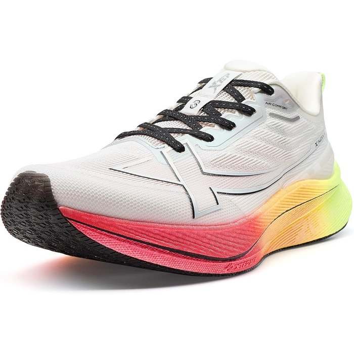 XTEP Professionelle бігові кросівки для чоловіків, 2000 км, висока амортизація, для тренувань та змагань, спортивне взуття, ідеально для тривалих пробіжок (від 10 км), розмір 40 EU, білий, неоновий лайм, зелений