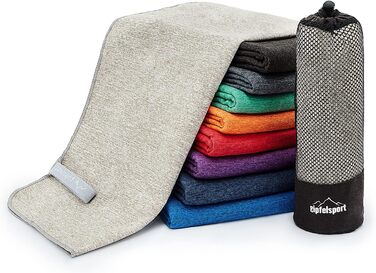 Набір мікрофібрових рушників Gipfelsport – для сауни, фітнесу, спорту та пляжу | 8 розмірів, 13 кольорів (світло-сірий, 4: L(140x70))