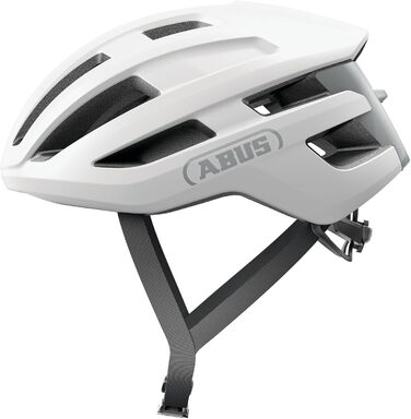 Велошолом ABUS PowerDome для шосейного велосипеда, білий, розмір S (51-55 см), легкий, з аеродинамічним профілем та вентиляцією, для жінок і чоловіків, вироблено в Італії