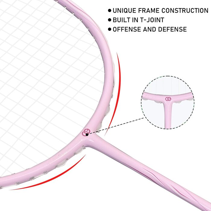 Набір для бадмінтона OGEENIER: 4 ракетки, 6 воланчиків, сумка, 3 1/4 дюйми