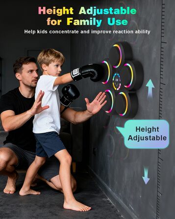 Музична бокс-машина з LED-підсвіткою та Bluetooth, 9 режимів швидкості та лічильник ударів, для дорослих та дітей, 5 ударних подушок