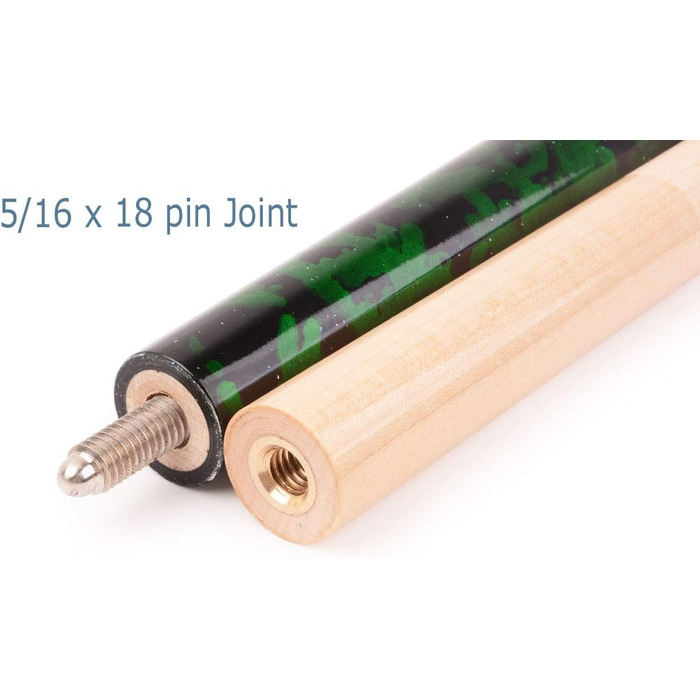 Більярдний кий AB Earth 2-х частинний, 147.3 см, зелений, 19oz, ручне розмальовування, з ірландським лляним обмотуванням