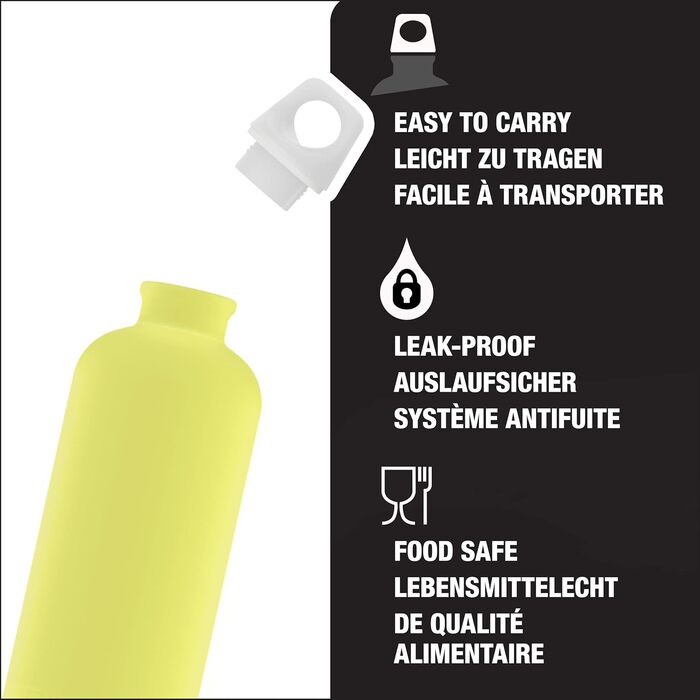 SIGG Алюмінієва пляшка для води Traveller 0,6 л, сертифікована як кліматично нейтральна, підходить для газованих напоїв, герметична, легка, BPA-free, лимонний колір