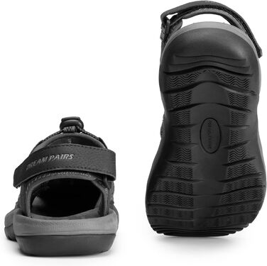 Чоловічі сандалі Dream Pairs для походів та пляжу, чорно-сірі, 40 EU, протиковзкі, дихаючі, літні