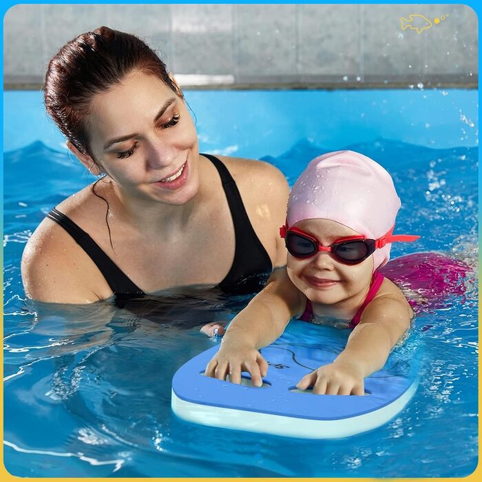 Дитяча дошка для плавання HeySplash з ручками та малюнком, для навчання плаванню, синя, 3-6 років