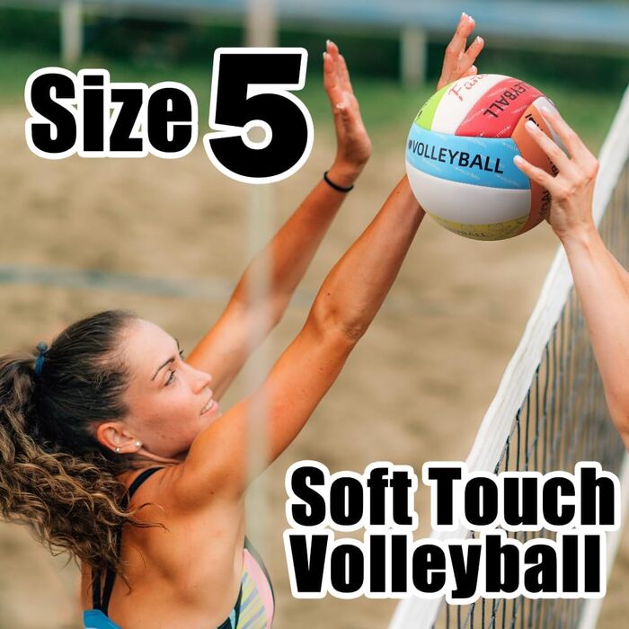 Волейбольний м'яч Fantecia, розмір 5, з насосом. Водонепроникний м'яч для пляжного волейболу, для гри в приміщенні та на вулиці, багато кольорів
