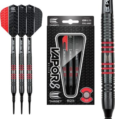 Дартс Target Darts Vapor 8 Soft, набір дротиків 19 г, червоні