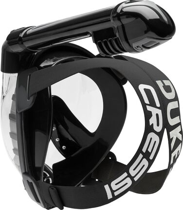Маска для снорклінгу Cressi Duke Full Face - повна маска з трубкою, чорна, S/M