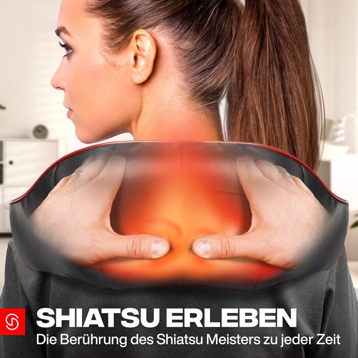 Масажер для шиї та спини з підігрівом Shiatsu Neck Relax - розслаблення м'язів шиї, спини та плечей