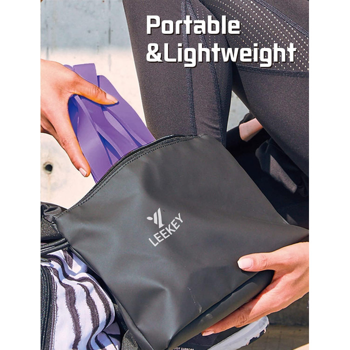 LEEKEY Еластичні гумки для фітнесу - Набір для силових тренувань, фізичної терапії та домашніх виснажень. Гумки для тяги, витягування та мобільності. Опір: 6,8–56,7 кг