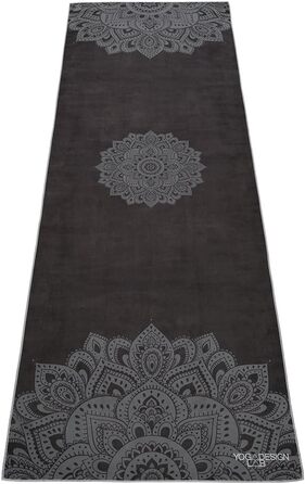 Рушник для йоги Hot Yoga від Yoga Design Lab | Мікрофібра, швидковисихаючий, екологічний, нековзний | Ідеальний для гарячої йоги, спорту, подорожей | Чорний Мандала