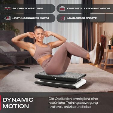 Віброплатформа Sportstech sVibe Lite (біла) до 120 кг: для схуднення, спалювання жиру, нарощування м'язів, тренування всього тіла, 99 рівнів інтенсивності, німецька якість