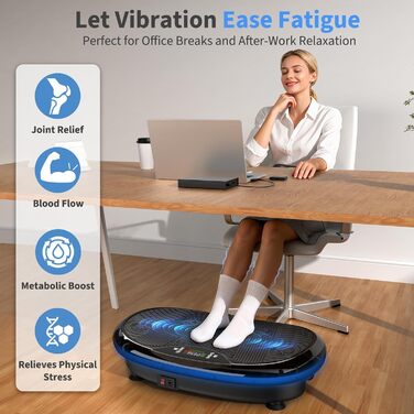 Платформа для вібраційного тренування JOROTO 4D - професійне тренування всього тіла | LED-підсвічування | до 180 кг, тиха та неслизька | для дому