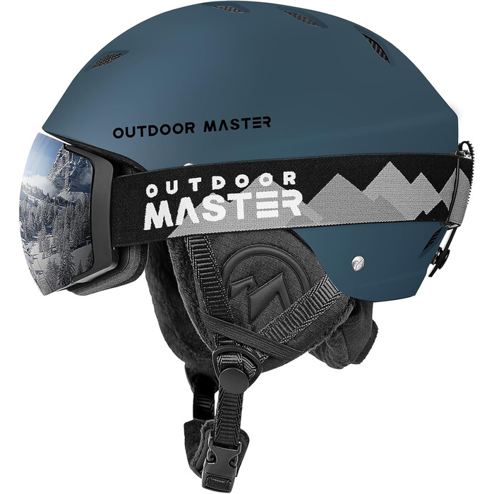 Набір для сноубордингу та лижного спорту Outdooraster: шолом та маска (темно-синій, M)