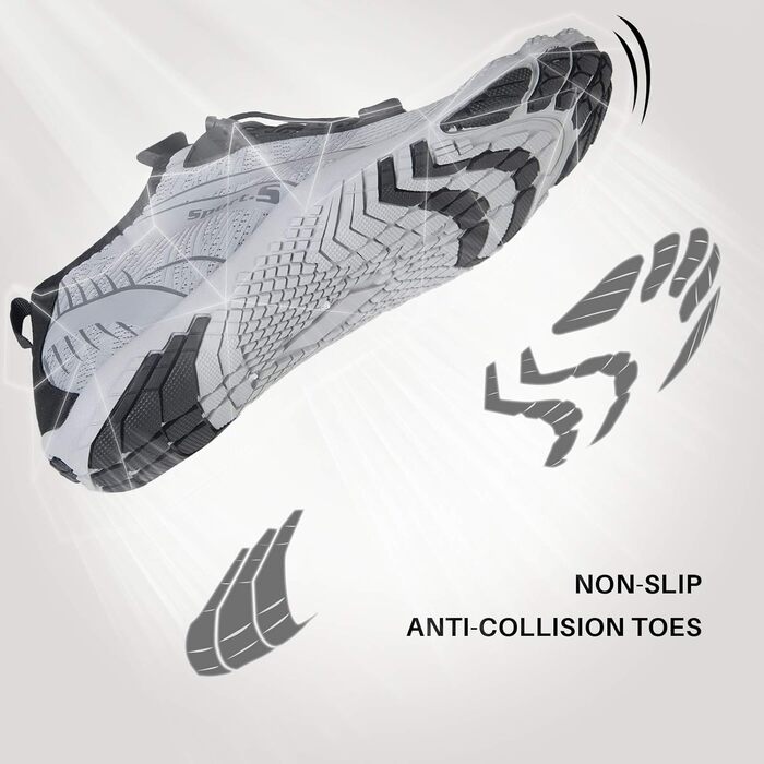 Взуття IceUnicorn без пальців для чоловіків та жінок, аквашузи, фітнес-взуття, пляжні та плавальні черевики, сірі, 39 EU