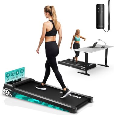 Біговий тренажер Sportconic складний - Walking Pad з нахилом та пультом дистанційного керування. Тиха фітнес-машина для дому, офісу та тренувань (1-6 км/год)