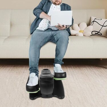 Еліптичний тренажер під стіл з пультом та дисплеєм, регульована швидкість, електричний, для дому, чорний+зелений