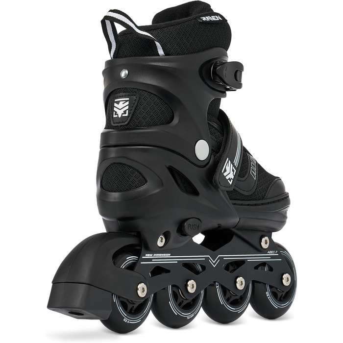 Інлайнери роликові ковзани RAVEN 2в1 для дітей та дорослих, регульовані 38-42 (25-27,5 см), Drill Black без клинка