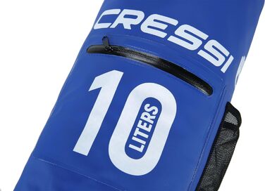 Водонепроникний мішок Cressi Dry Bag 10 LT для дайвінгу, плавання, риболовлі, каякінгу, рафтингу, кемпінгу та сноубордингу (з блискавкою, блакитний)